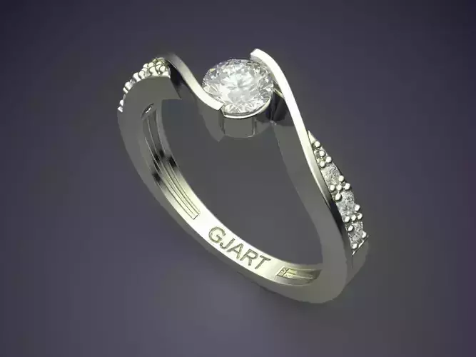 Unique Engagement Ring With Diamonds Gjart A-464