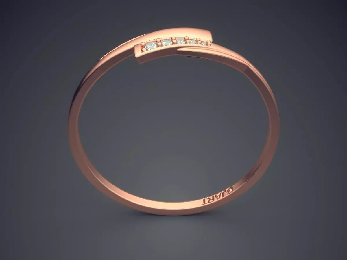 Ring With Small Diamonds Gjart A-457 3D print model_2