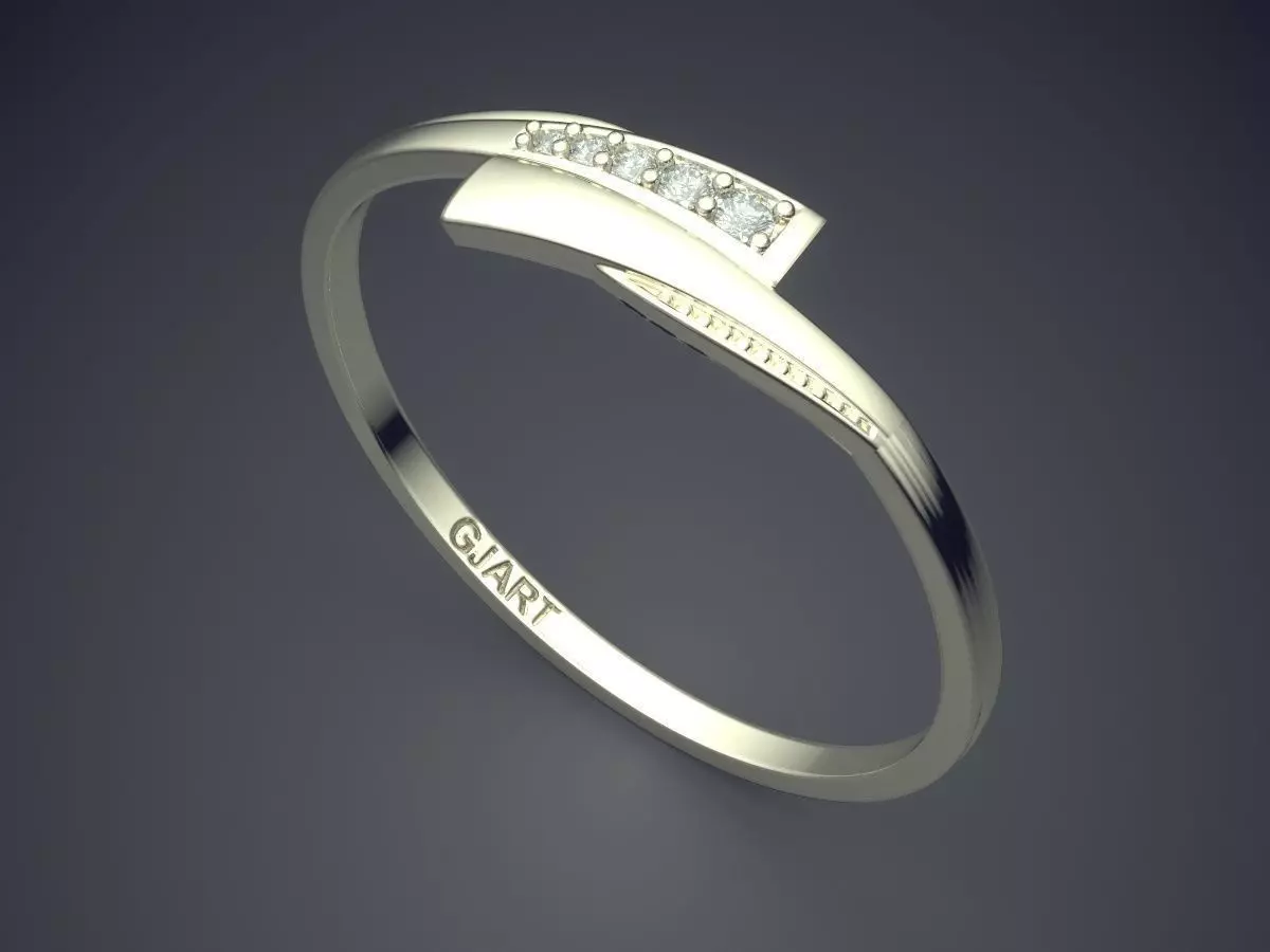 Ring With Small Diamonds Gjart A-457 3D print model_1