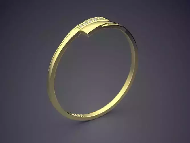 Ring With Small Diamonds Gjart A-457 3D print model