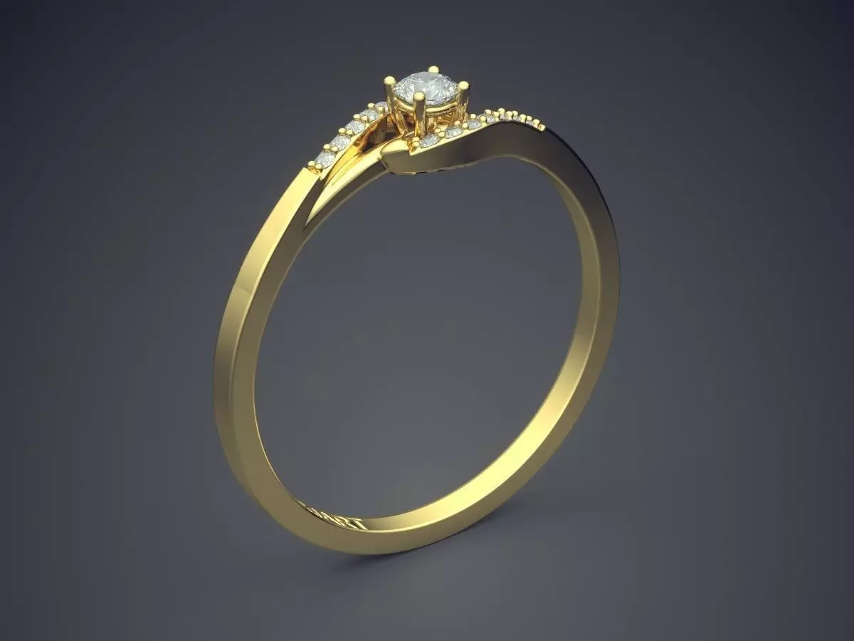Ring With Diamonds Gjart A-451 3D print model_0