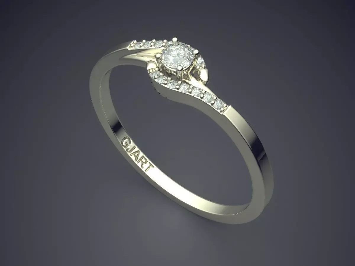 Ring With Diamonds Gjart A-451 3D print model_1
