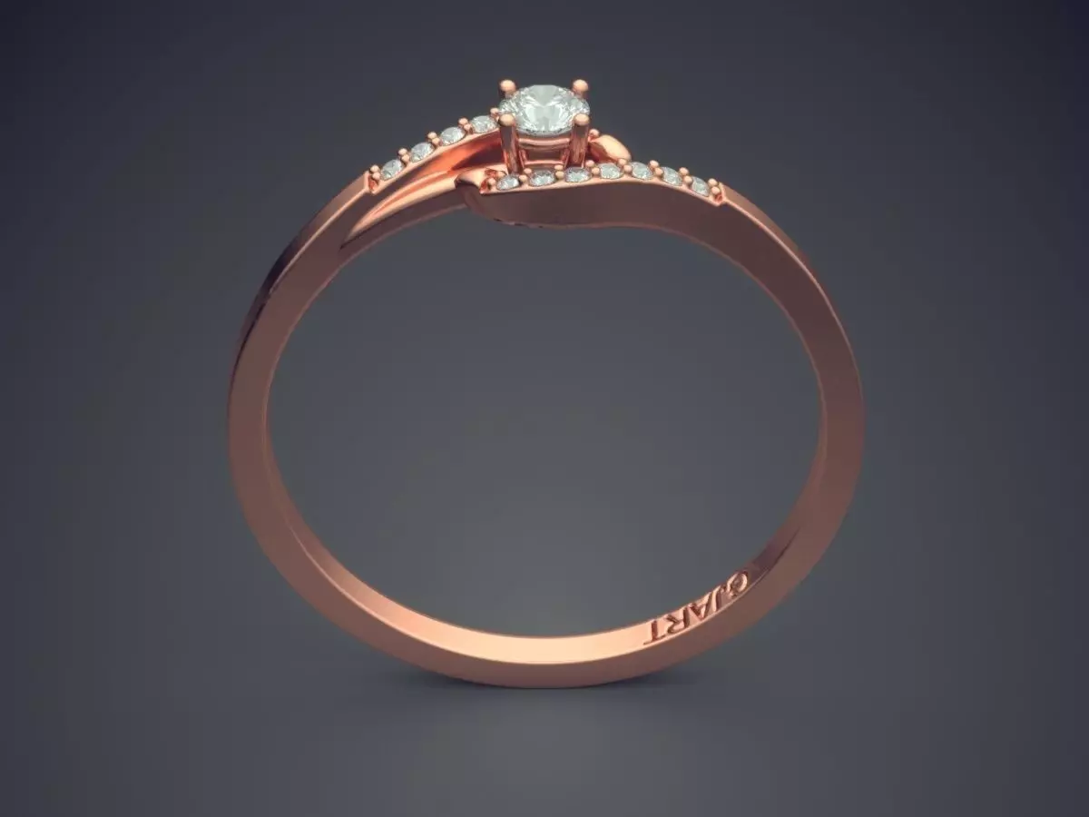 Ring With Diamonds Gjart A-451 3D print model_2