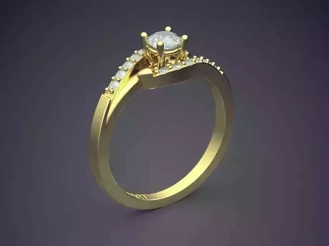 Ring With Diamonds Gjart A-449 3D print model