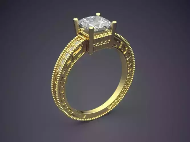Luxurious Ring With Diamonds A-45 3D print model