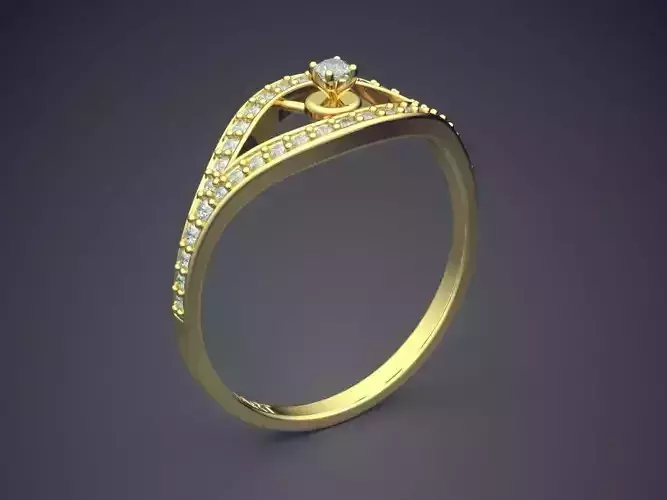 Ring With Diamonds Gjart A-44 3D print model