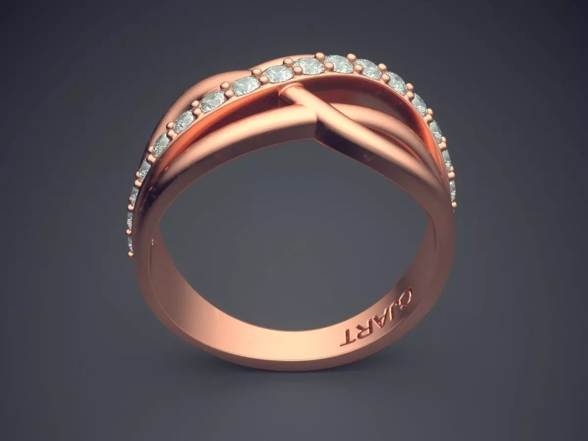 Ring With Small Diamonds Gjart A-433 3D print model_2