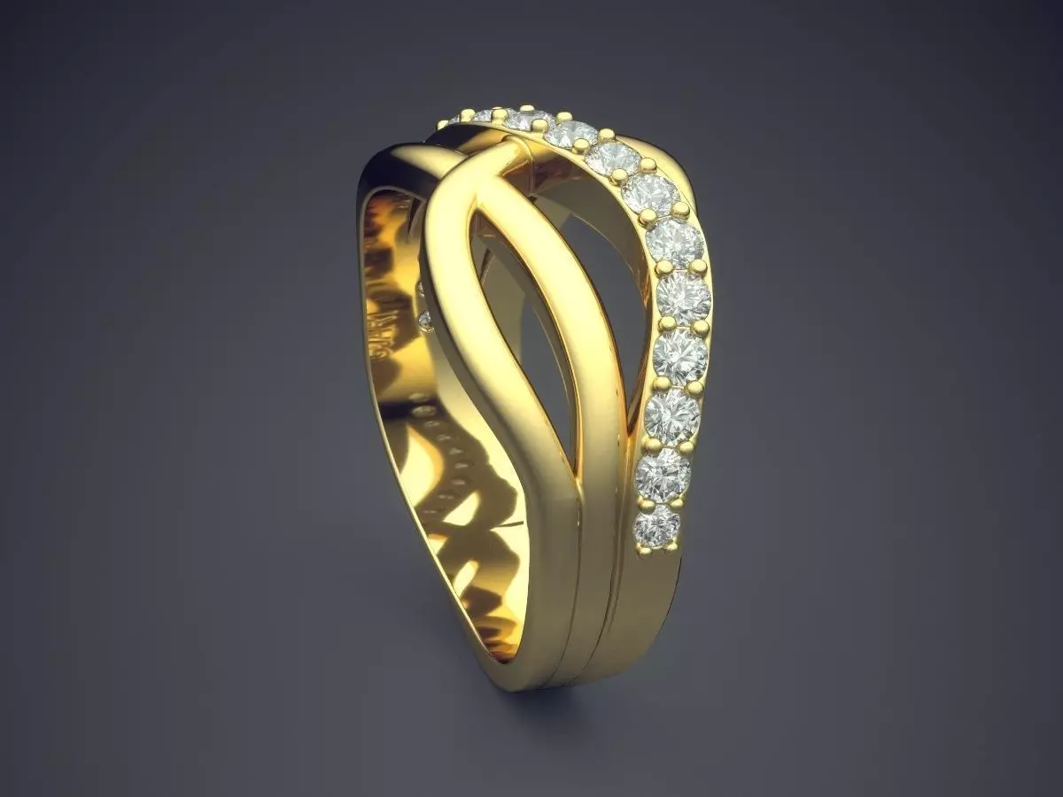 Ring With Small Diamonds Gjart A-433 3D print model_3