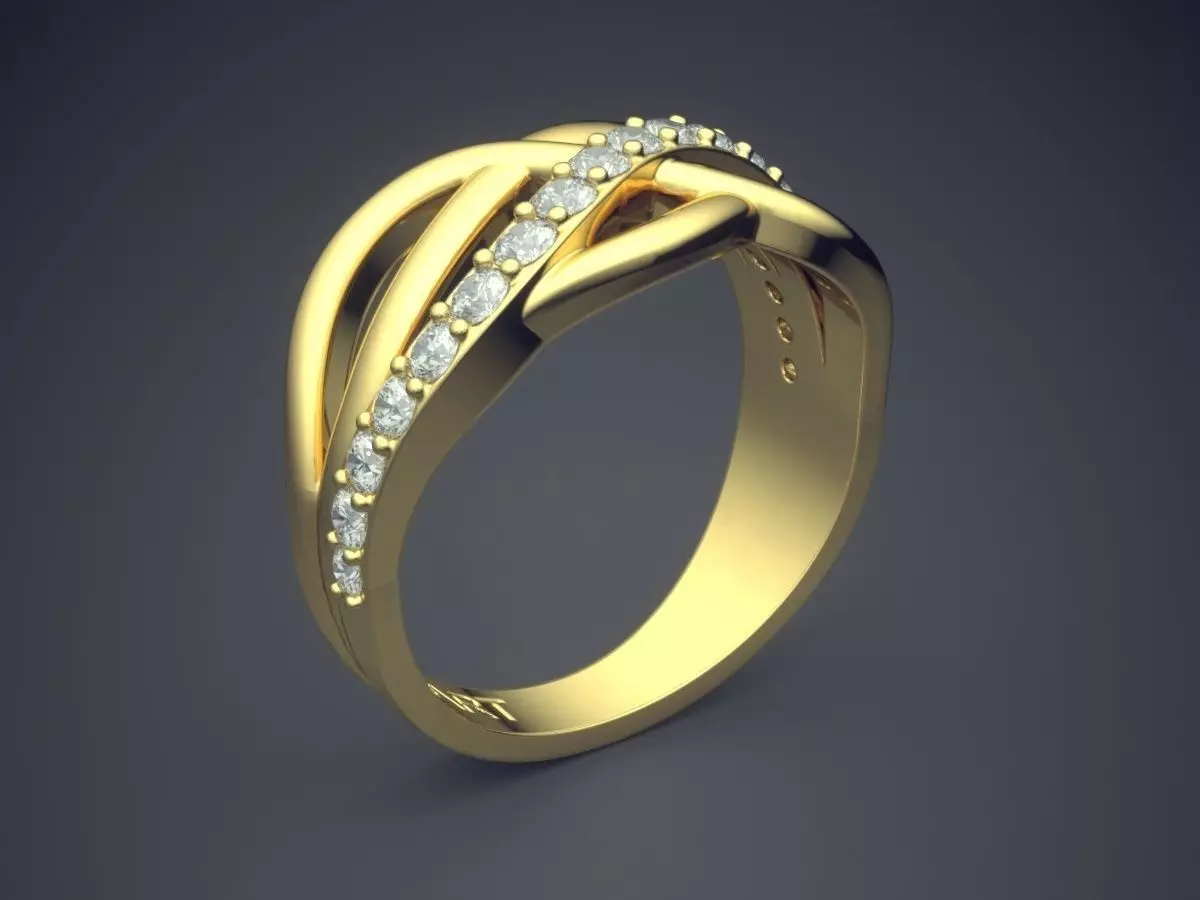 Ring With Small Diamonds Gjart A-433 3D print model_0