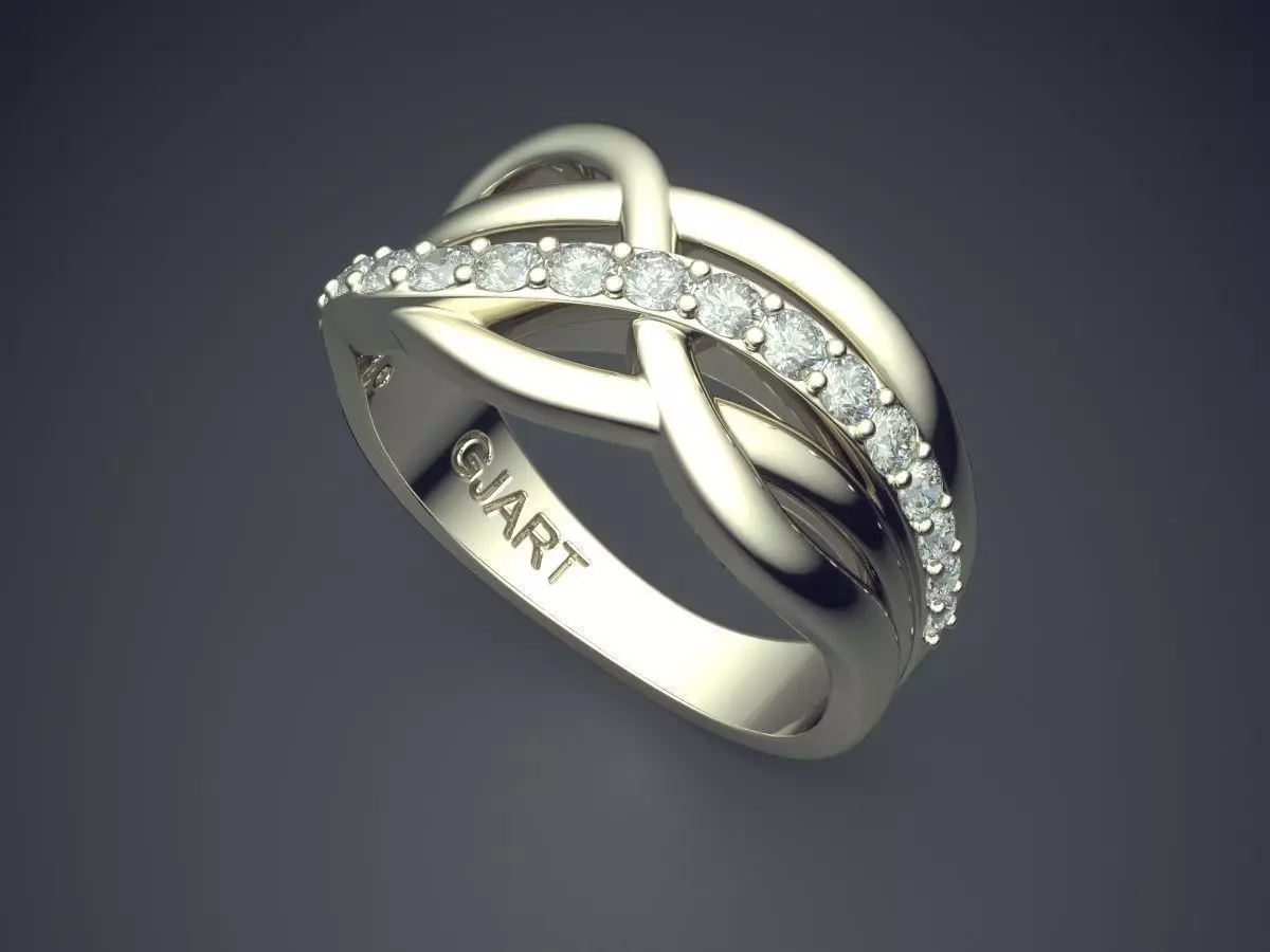 Ring With Small Diamonds Gjart A-433 3D print model_1