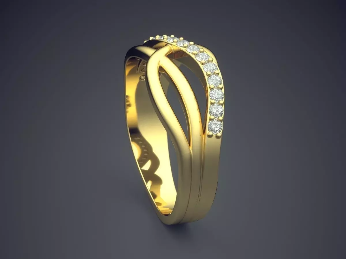 Ring With Small Diamonds Gjart A-431 3D print model_3