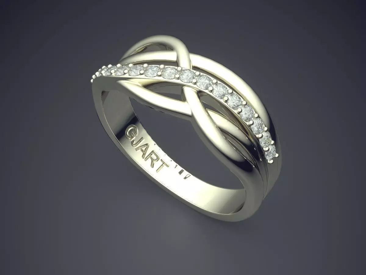 Ring With Small Diamonds Gjart A-431 3D print model_1