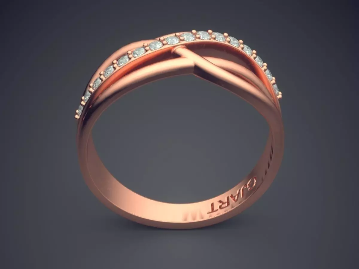 Ring With Small Diamonds Gjart A-431 3D print model_2