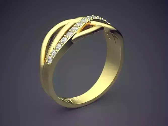 Ring With Small Diamonds Gjart A-431 3D print model