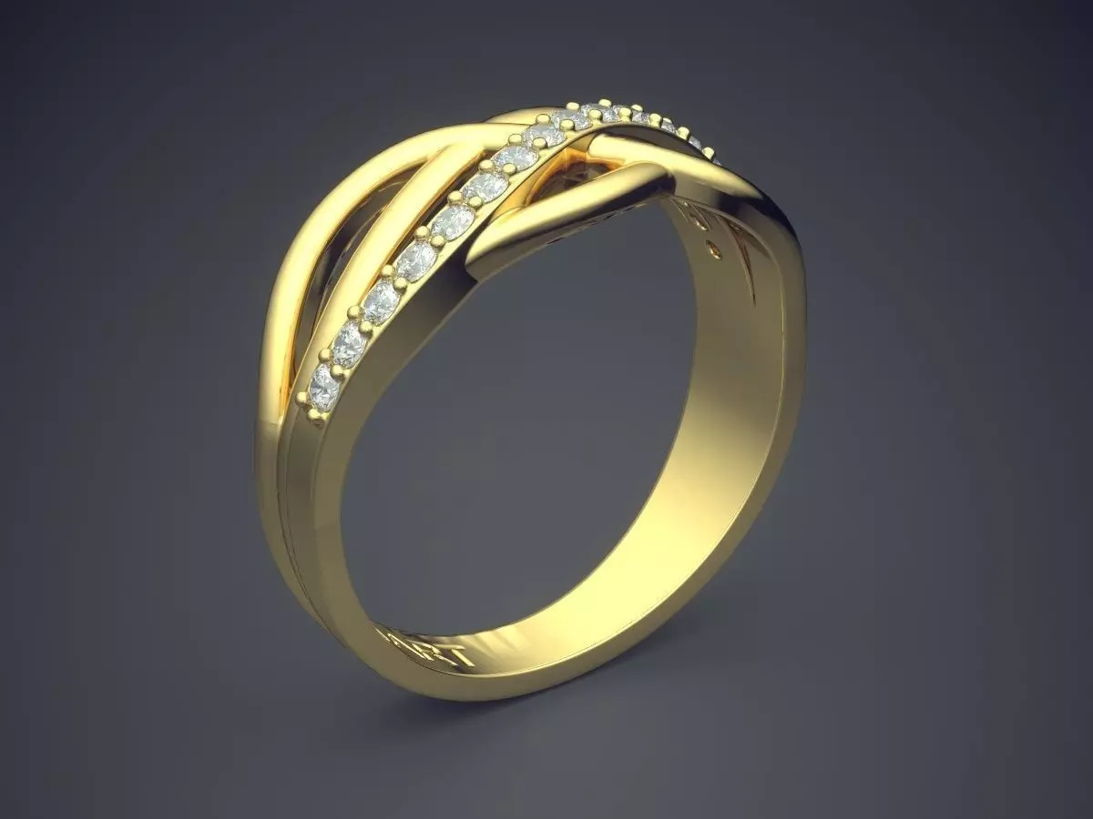 Ring With Small Diamonds Gjart A-431 3D print model_0