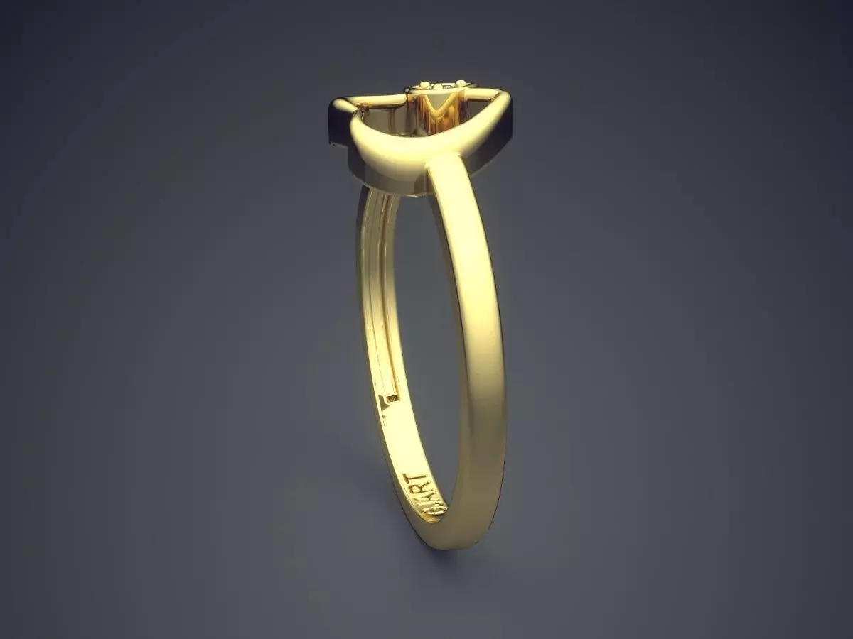 Heart-shaped Ring With Diamond Gjart A-430 3D print model_3