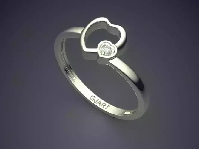 Heart-shaped Ring With Diamond Gjart A-430