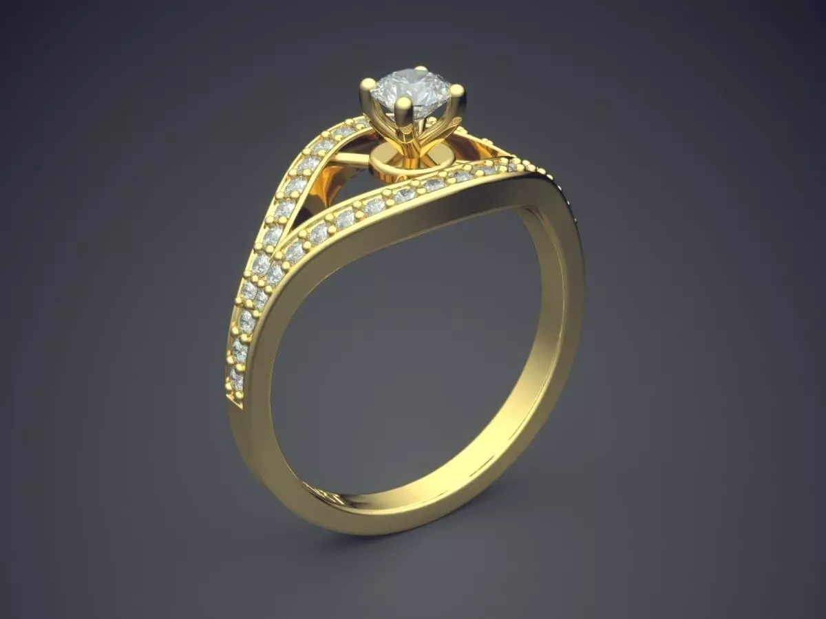 Ring With Diamonds Gjart A-43 3D print model_0