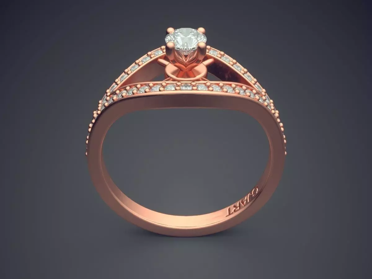 Ring With Diamonds Gjart A-43 3D print model_2