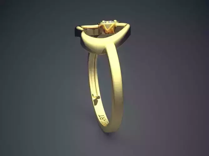 Heart-shaped Ring With Diamond Gjart A-429