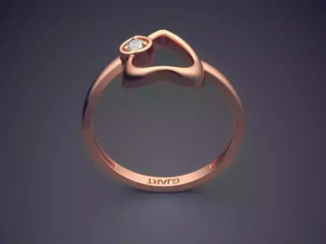 Heart-shaped Ring With Diamond Gjart A-429