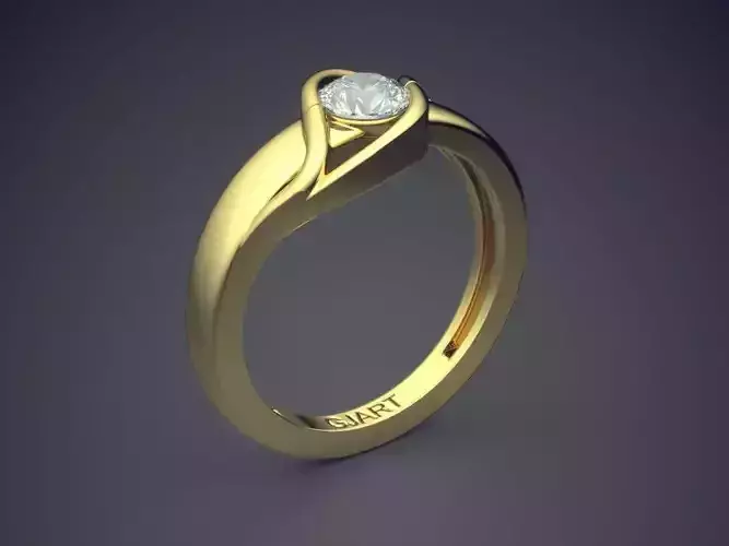 Unique Ring With Diamond Gjart A-422 3D print model