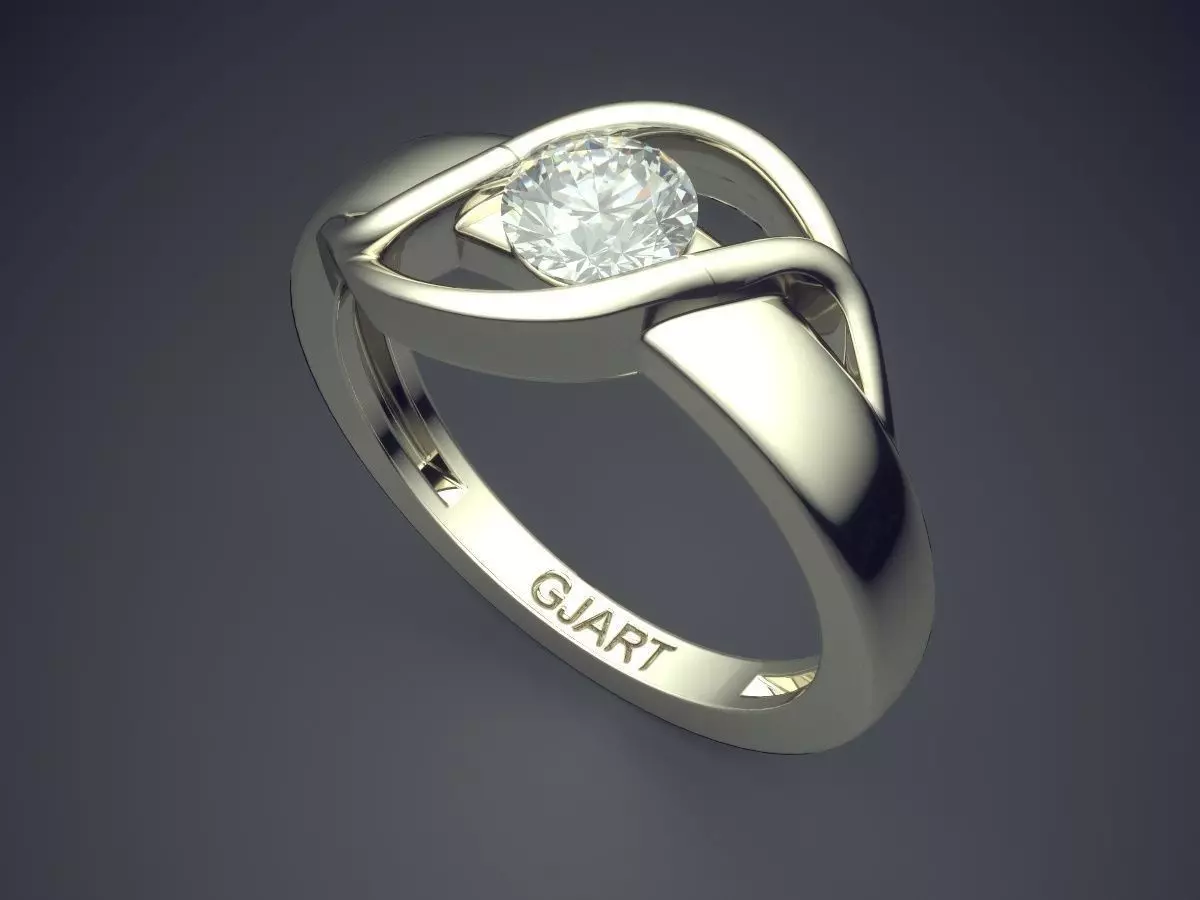 Unique Ring With Diamond Gjart A-422 3D print model_1