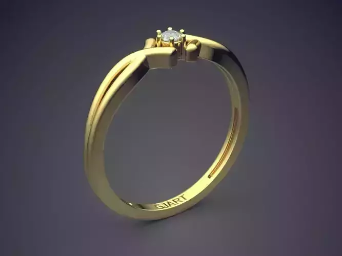 Ring With Diamond Gjart A-421 3D print model