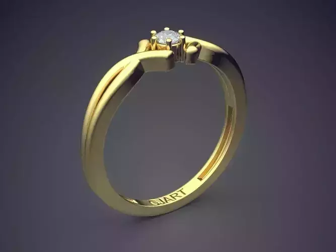 Ring With Diamond Gjart A-420 3D print model
