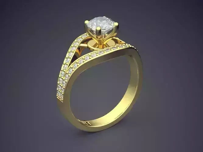 Ring With Diamonds Gjart A-42 3D print model