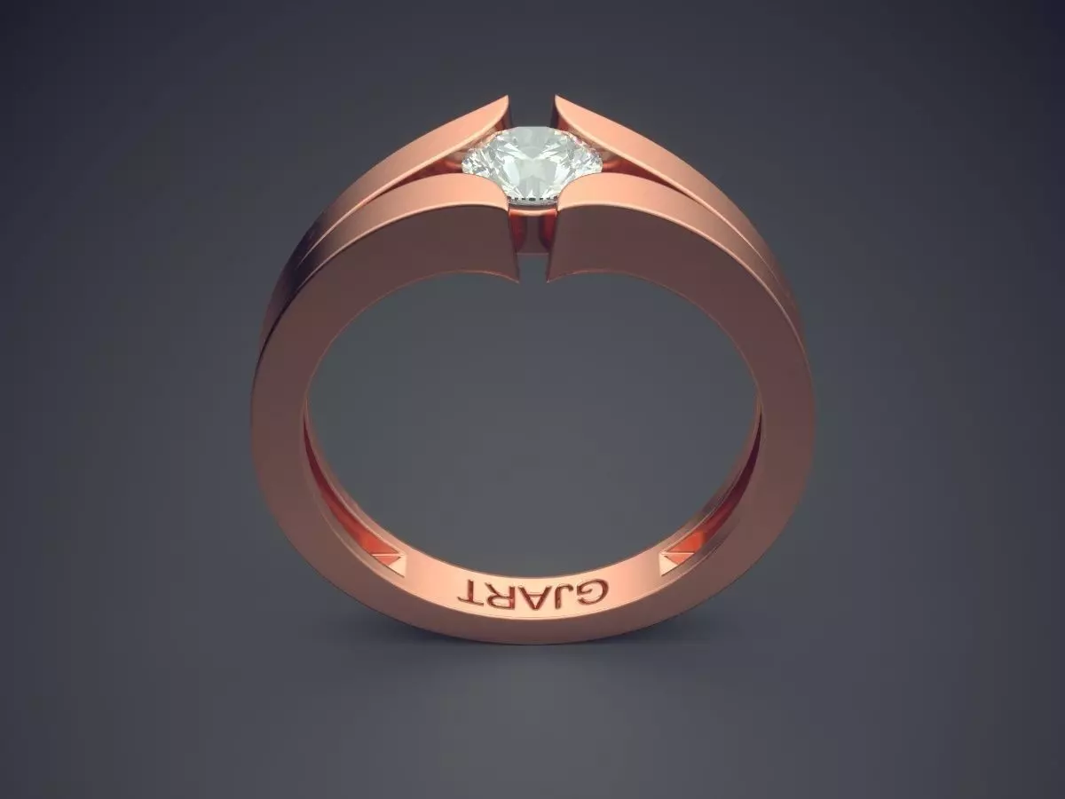 Unique Ring With Diamond Gjart A-413 3D print model_2
