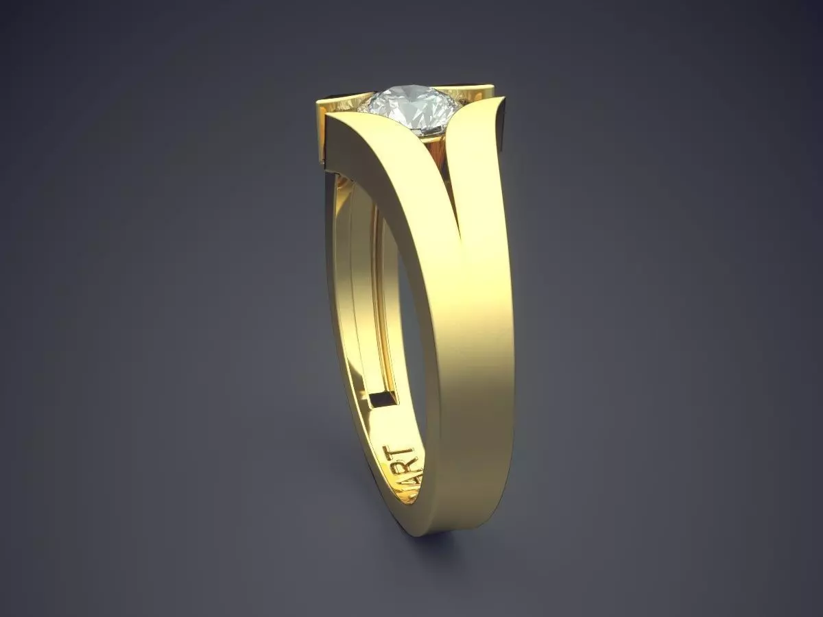 Unique Ring With Diamond Gjart A-413 3D print model_3