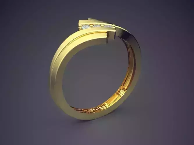 Unique Ring With Diamonds A-410 3D print model
