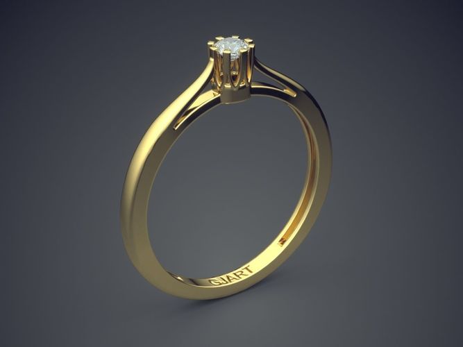 Ring With Diamond Gjart A-408 3D print model