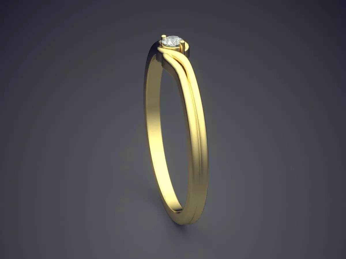 Ring With Diamond Gjart A-406 3D print model_3