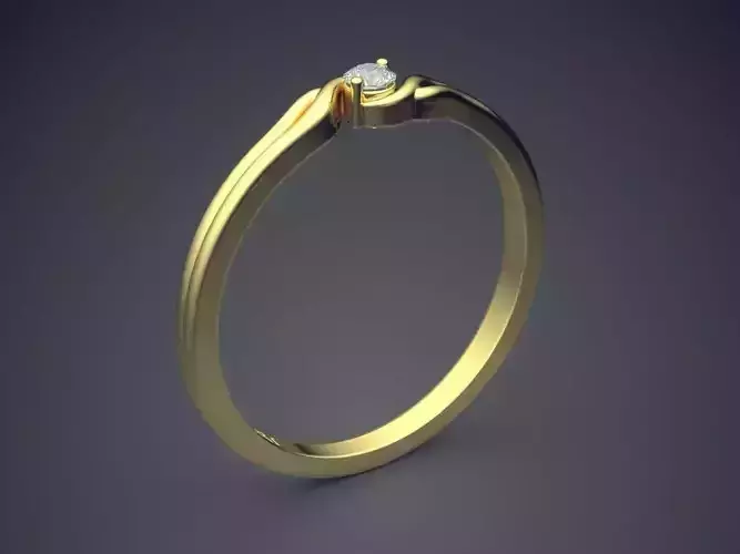 Ring With Diamond Gjart A-406 3D print model