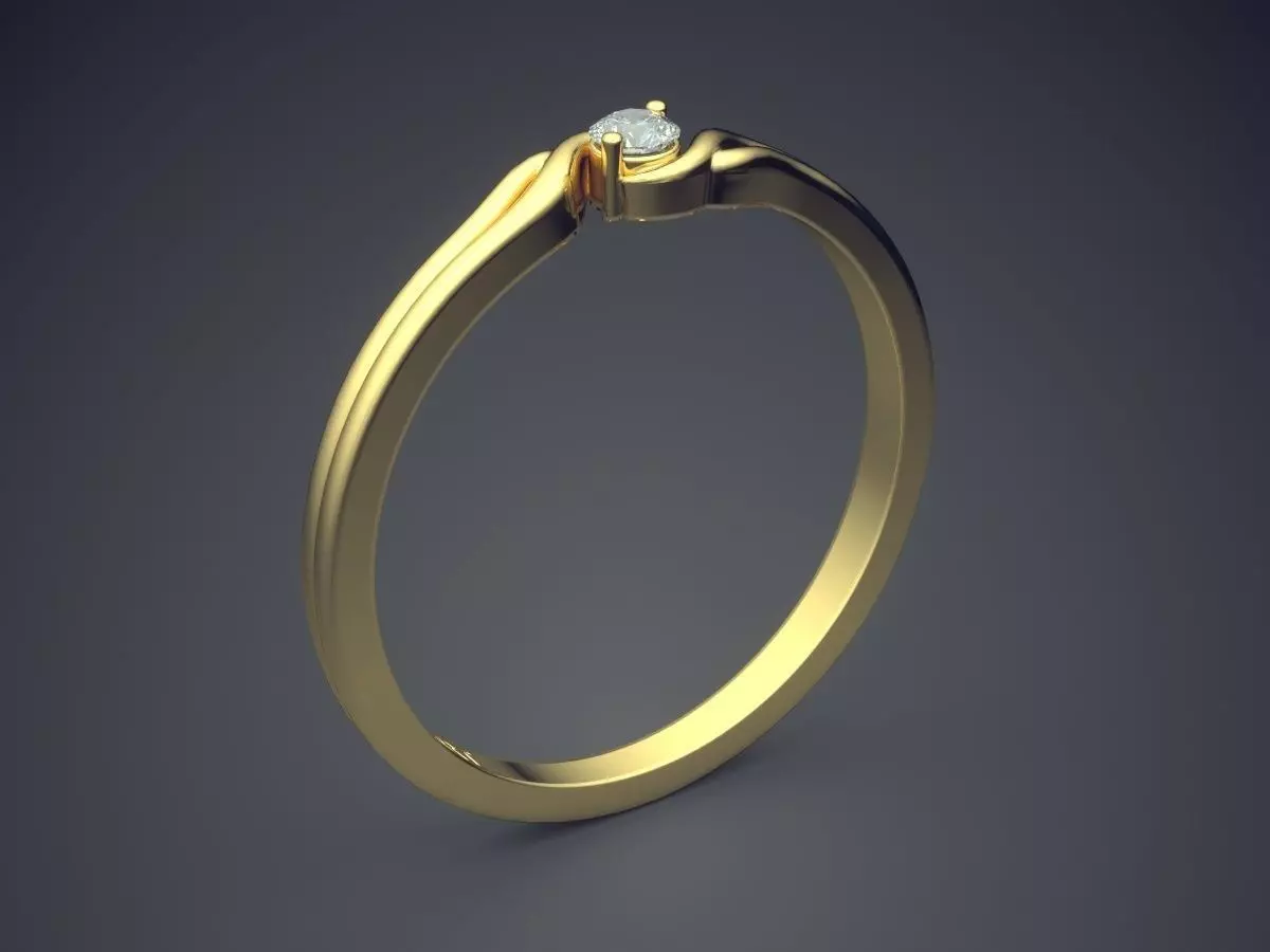 Ring With Diamond Gjart A-406 3D print model_0