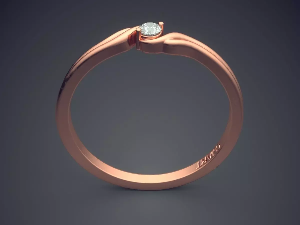 Ring With Diamond Gjart A-406 3D print model_2