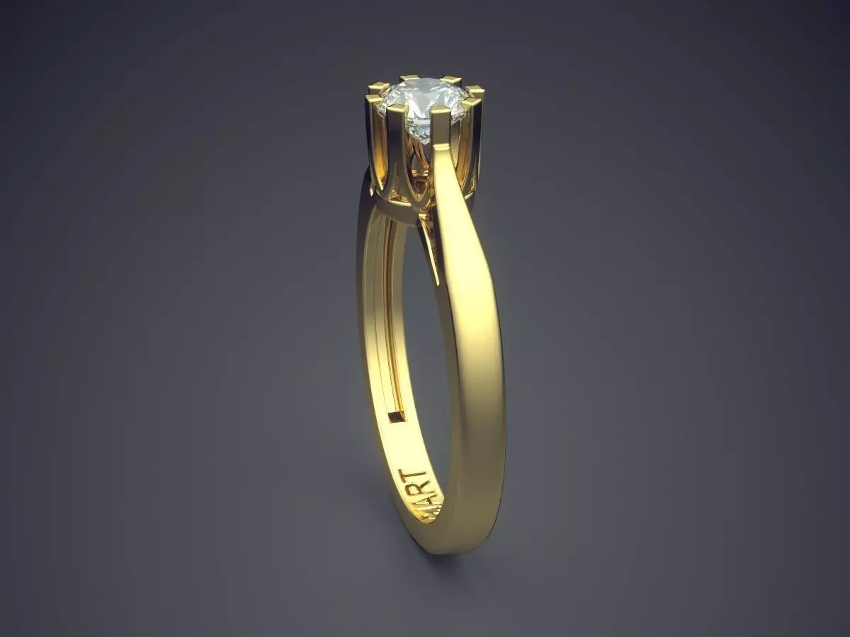 Ring With Diamond Gjart A-407 3D print model_3