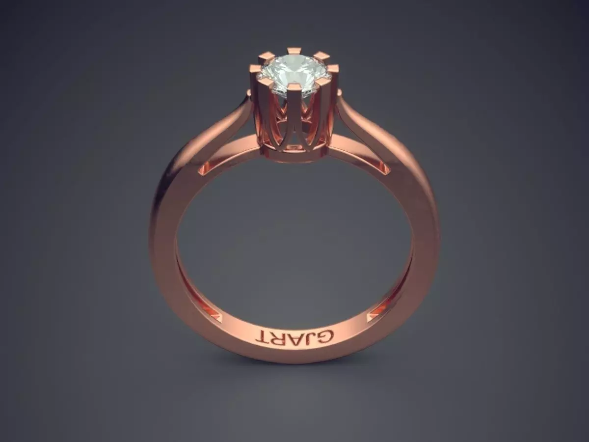 Ring With Diamond Gjart A-407 3D print model_2