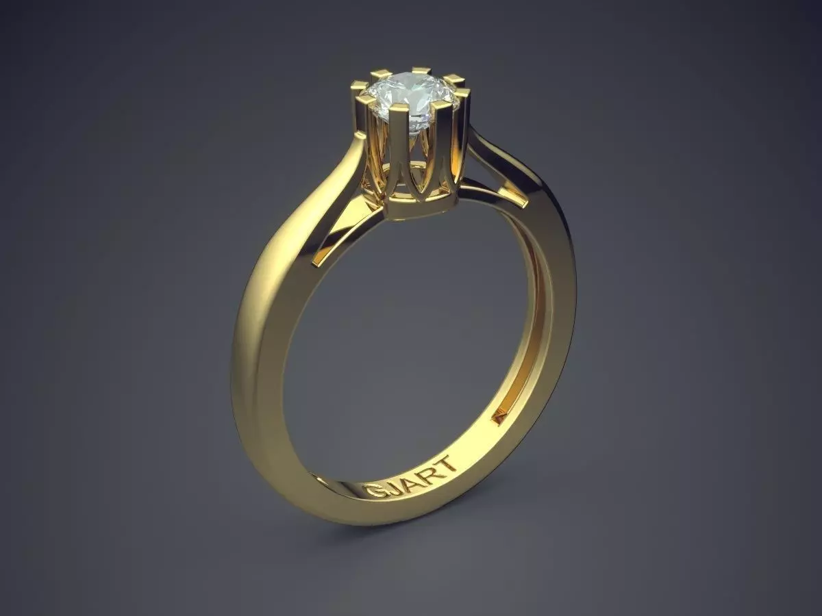 Ring With Diamond Gjart A-407 3D print model_0