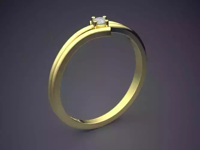 Ring With Tiny Diamond Gjart A-403 3D print model