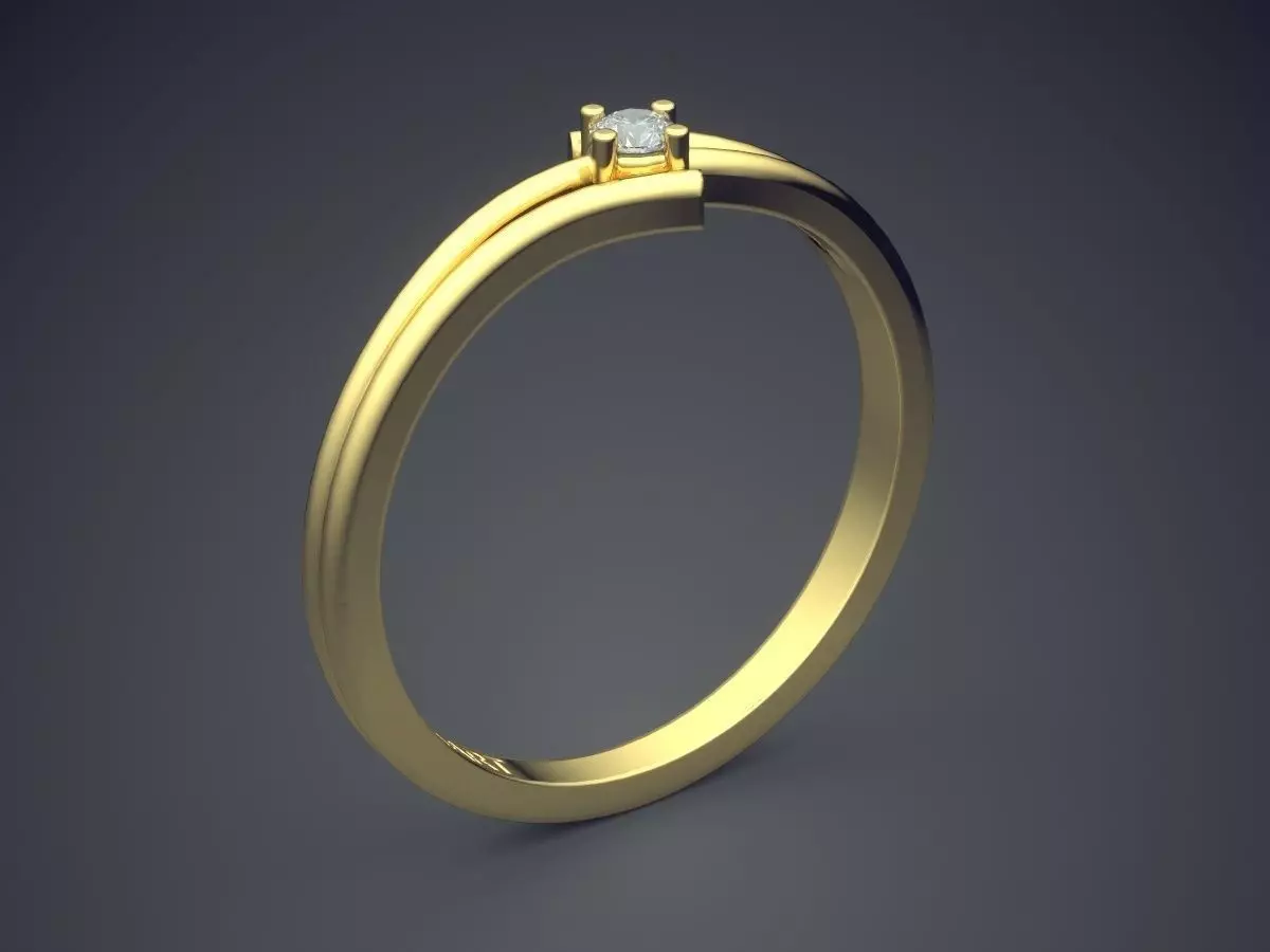 Ring With Tiny Diamond Gjart A-403 3D print model_0