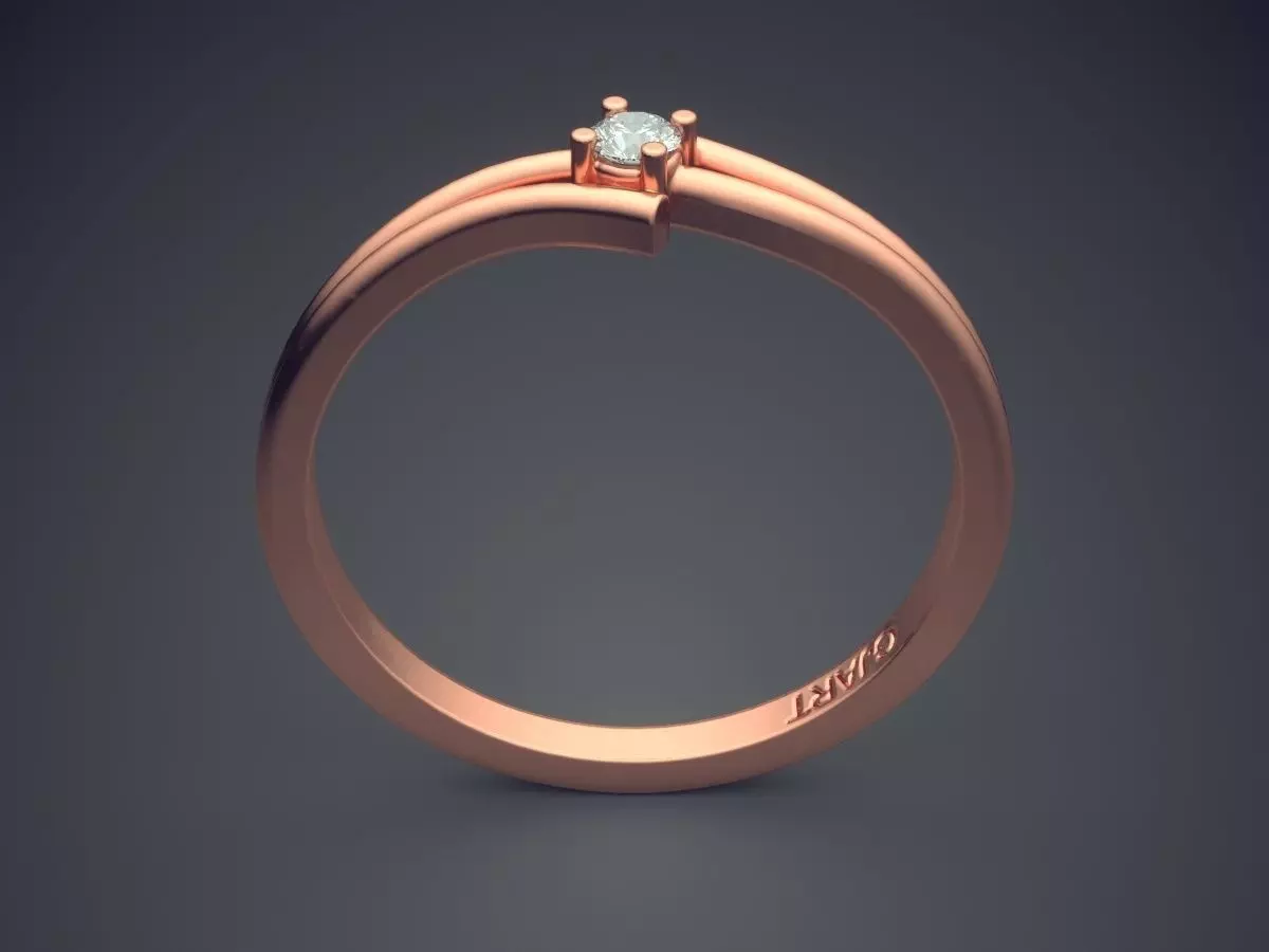 Ring With Tiny Diamond Gjart A-403 3D print model_2