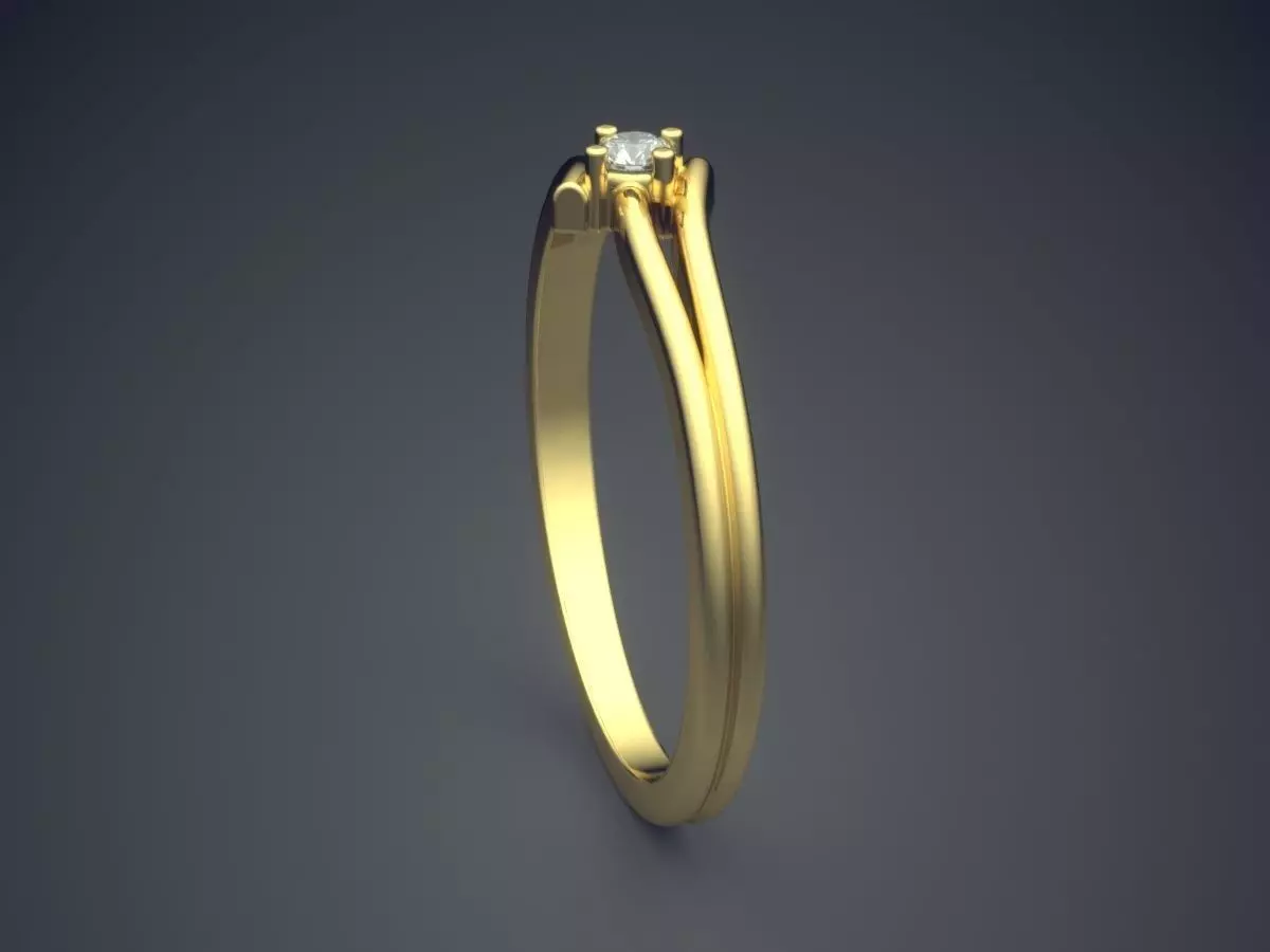 Ring With Tiny Diamond Gjart A-403 3D print model_3