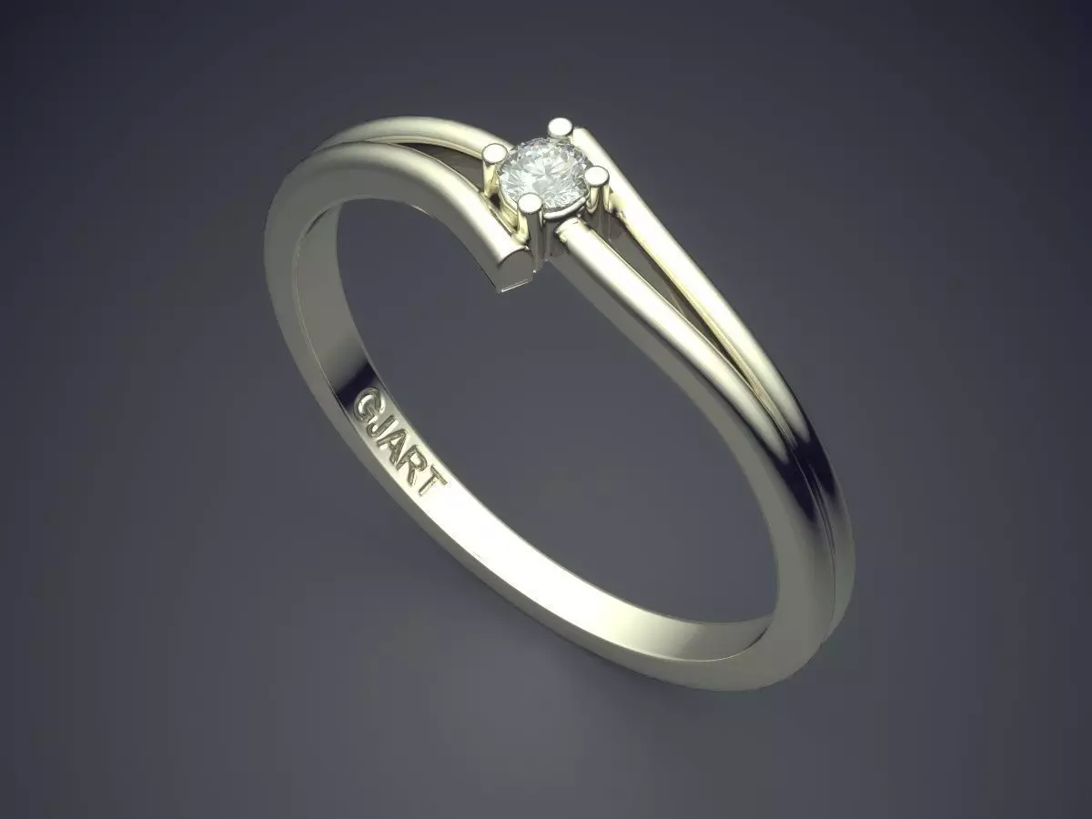 Ring With Tiny Diamond Gjart A-403 3D print model_1