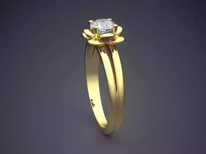 Heart-shaped Ring With Diamond Gjart A-398