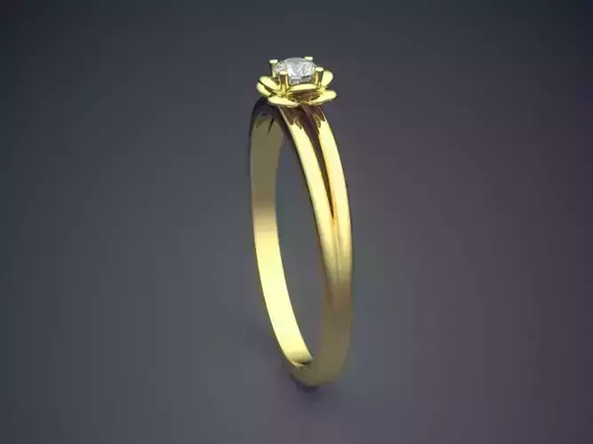 Flower-shaped Ring With Diamond Gjart A-399