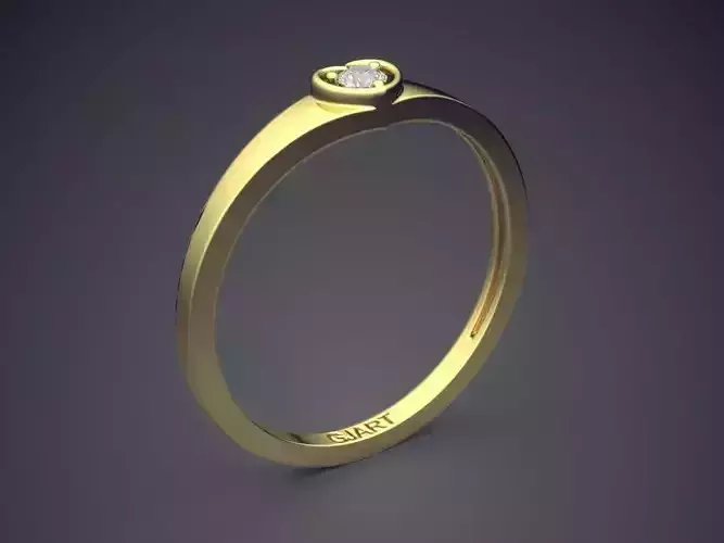 Ring With Heart-shaped Diamond Gjart A-397 3D print model