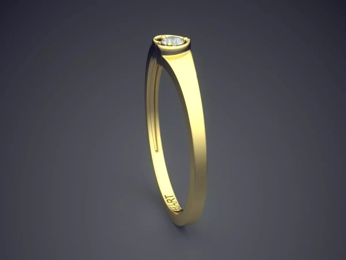 Ring With Heart-shaped Diamond Gjart A-397 3D print model_3